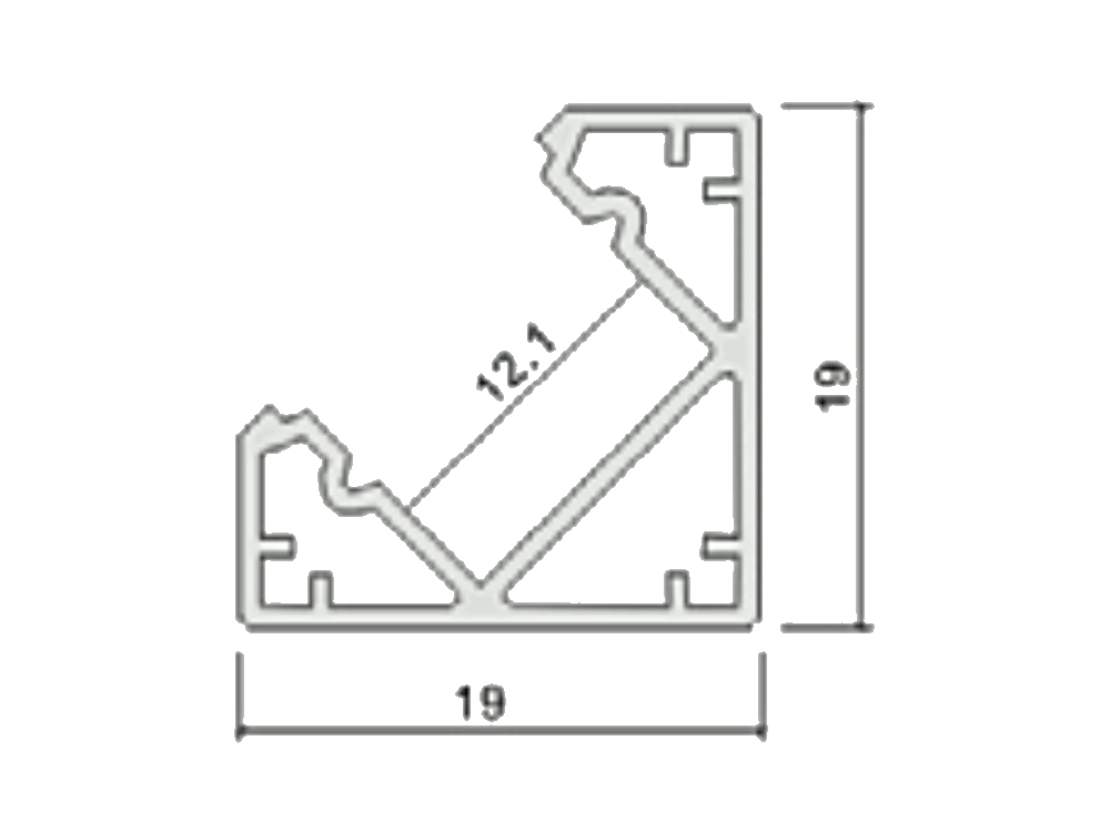 Aluminum Profile 2000* 19*19MM White Housing