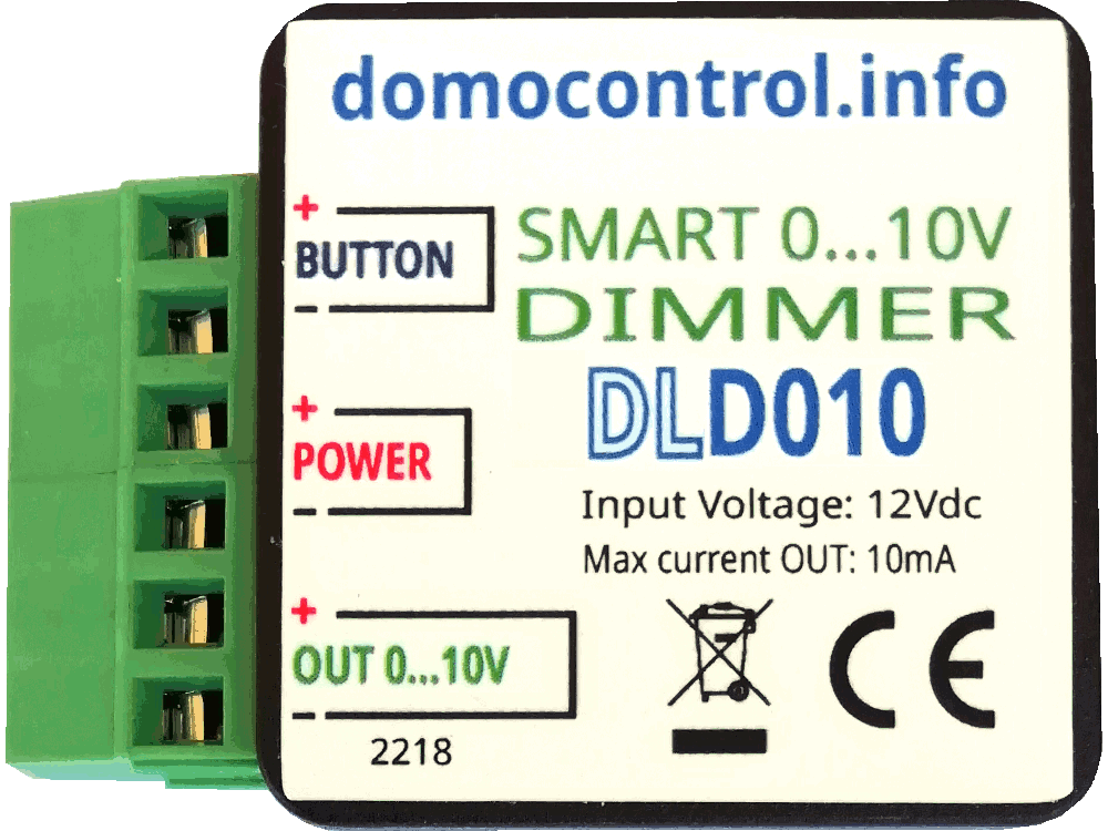 DLD010 - Mini Dimmer 1 canale 0-10V con funzionalità avanzate